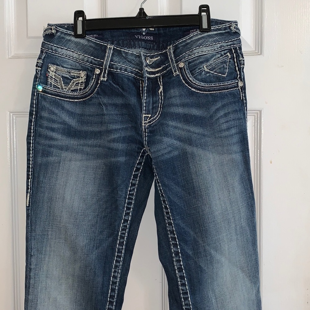 Vigoss Rhinestone button jeans